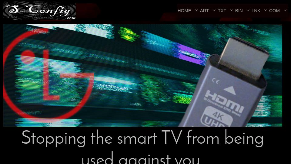Screenshot of s-config.com: Stopping the smart TV from being used against you