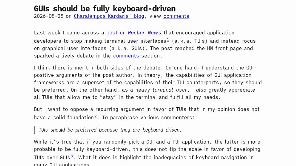 Screenshot of ckardaris.com: GUIs should be fully keyboard-driven