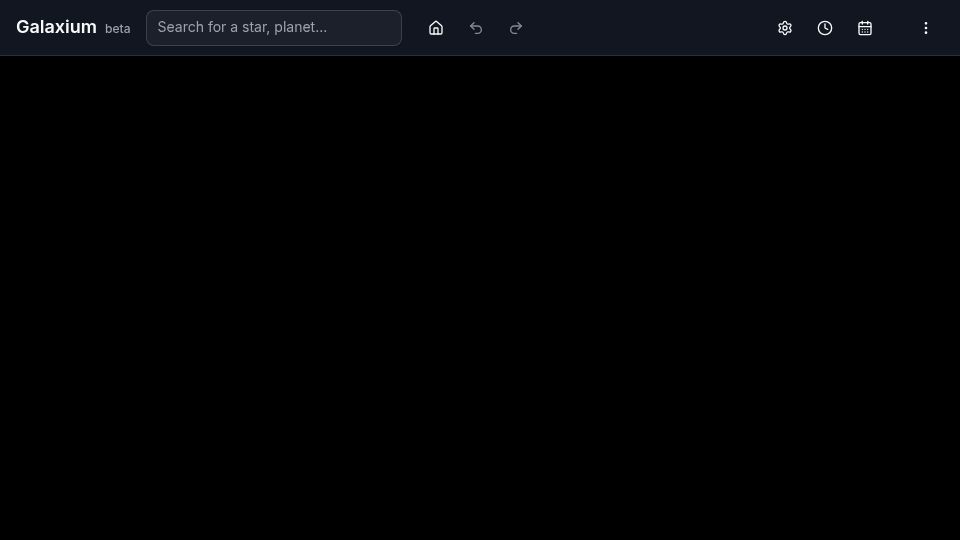 Screenshot of galaxium.app: Show HN: Galaxium, an experimental WebGPU space explorer