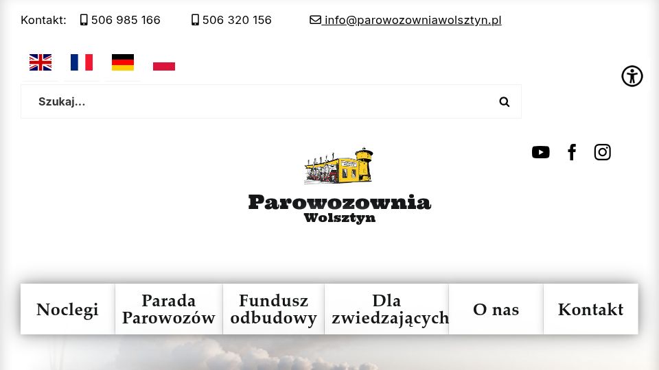Screenshot of parowozowniawolsztyn.pl: Europe's last regular standard-gauge steam passenger service