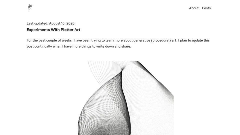 Screenshot of sometimes.digital: Experiments with Plotter Art
