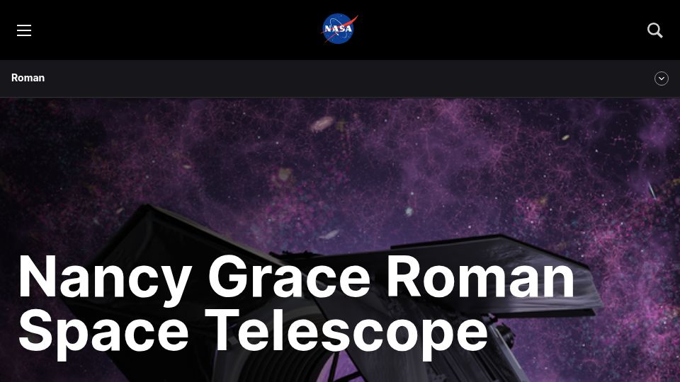 Screenshot of science.nasa.gov: Nancy Grace Roman Space Telescope