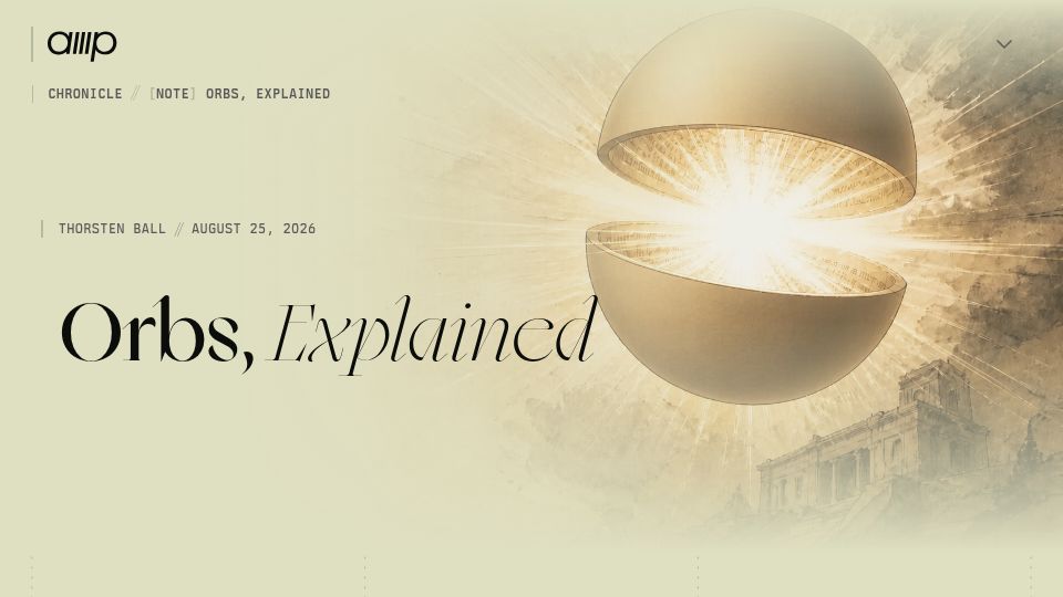 Screenshot of ampcode.com: Orbs