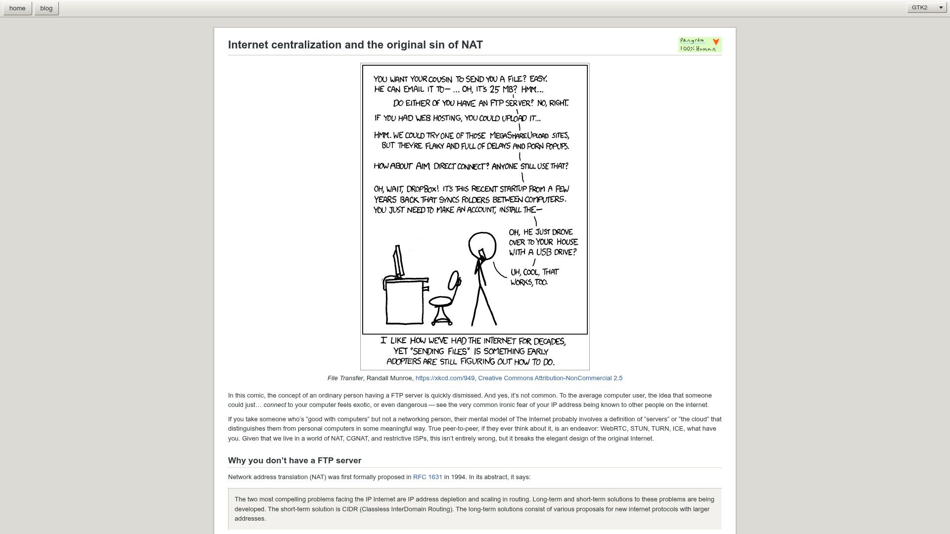 Screenshot of dreamstation.systems: Internet centralization and the original sin of NAT