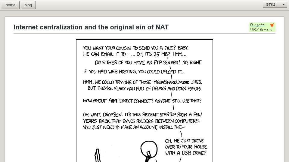Screenshot of dreamstation.systems: Internet centralization and the original sin of NAT
