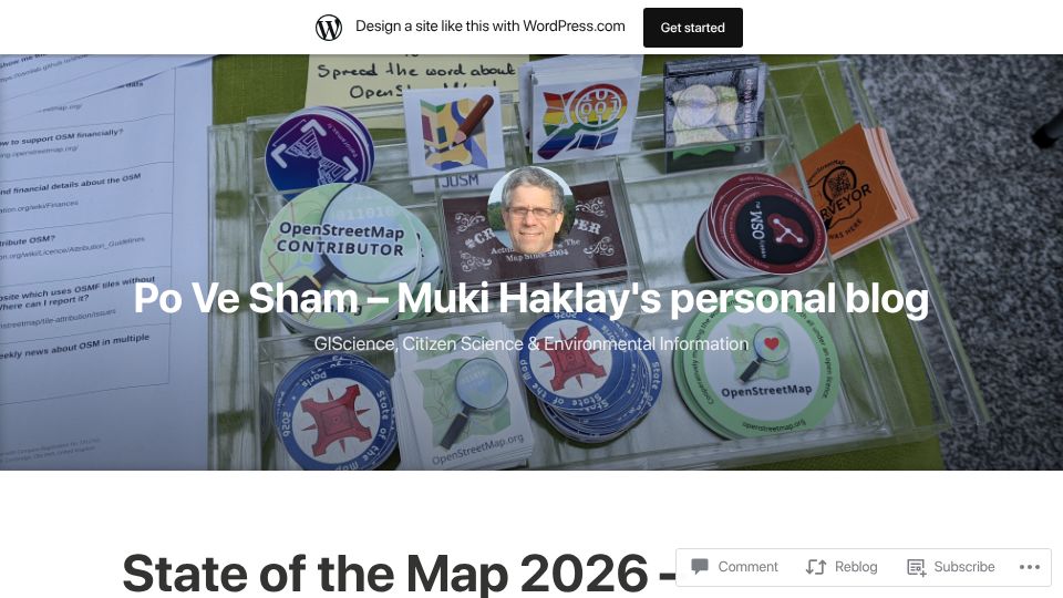 Screenshot of povesham.wordpress.com: I attended the State of the Map conference
