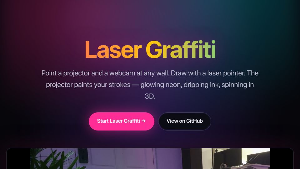 Screenshot of laser.consti.de: Show HN: Laser Graffiti