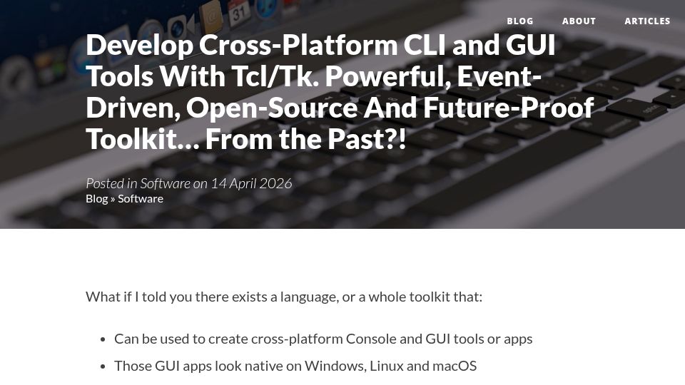 Screenshot of cgicoffee.com: Develop Cross-Platform CLI and GUI Tools with Tcl/Tk