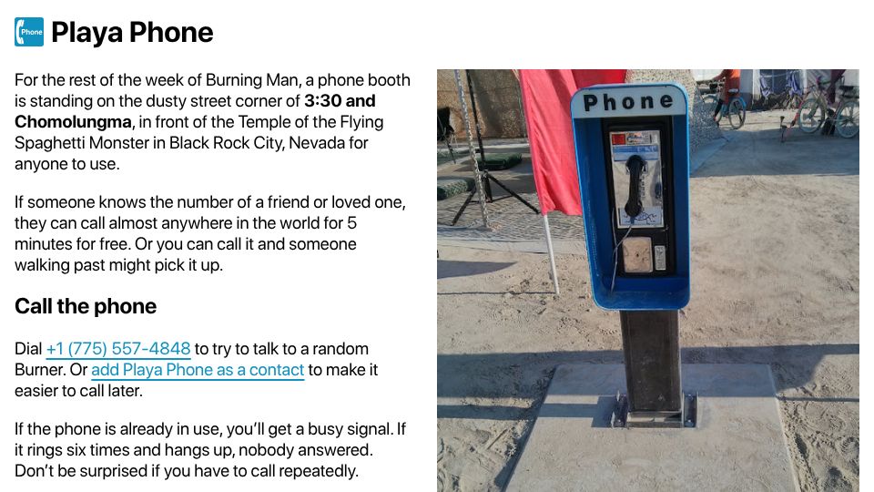 Screenshot of playaphone.com: Playa Phone