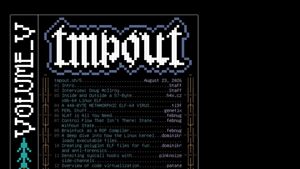 Screenshot of tmpout.sh: Tmp.0ut, Vol. 5