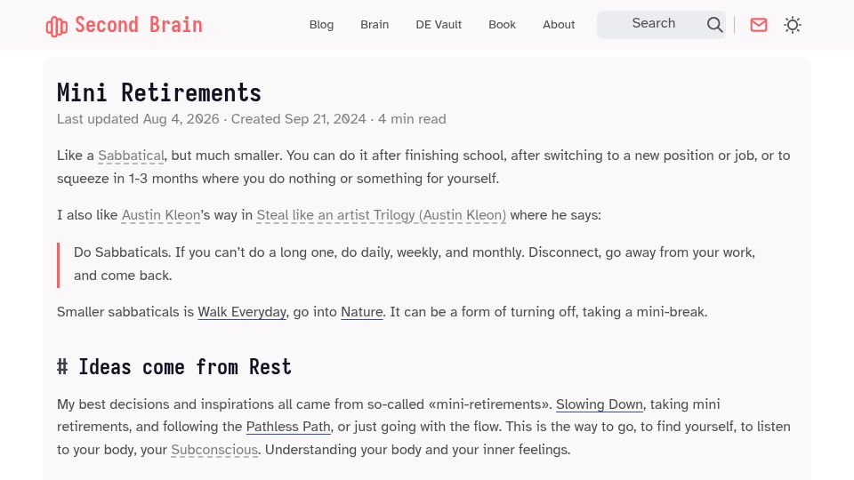 Screenshot of ssp.sh: Mini retirements: like a sabbatical, but much smaller