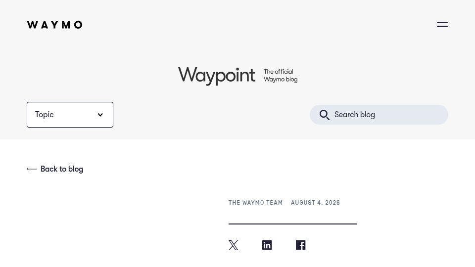 Screenshot of waymo.com: Waymo in Dallas