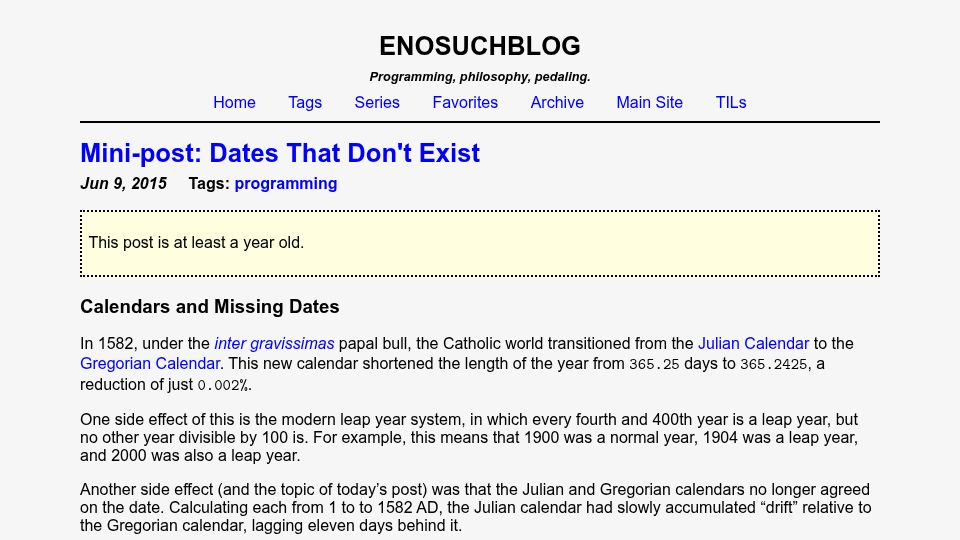 Screenshot of blog.yossarian.net: Dates That Don't Exist (2015)