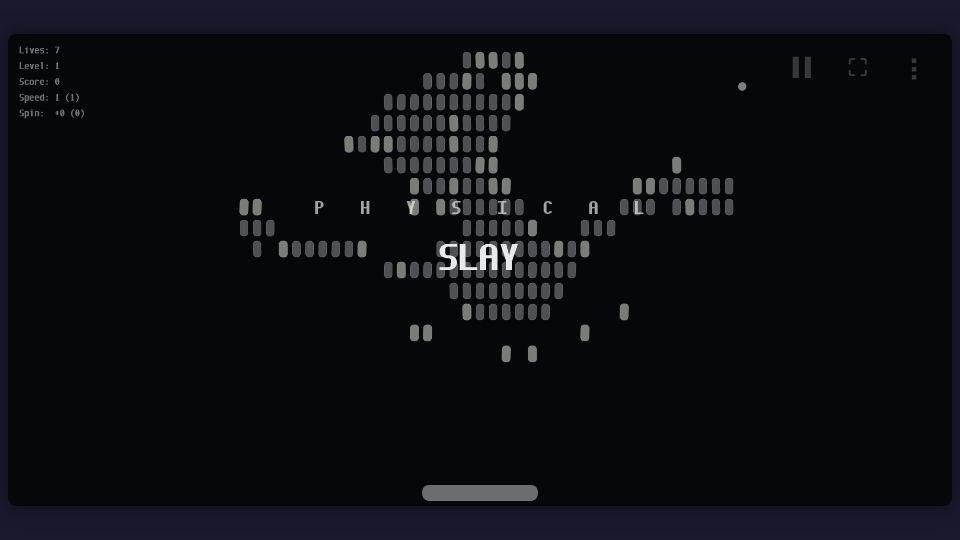 Screenshot of brontosaurusrex.github.io: Show HN: A little physical breakout clone