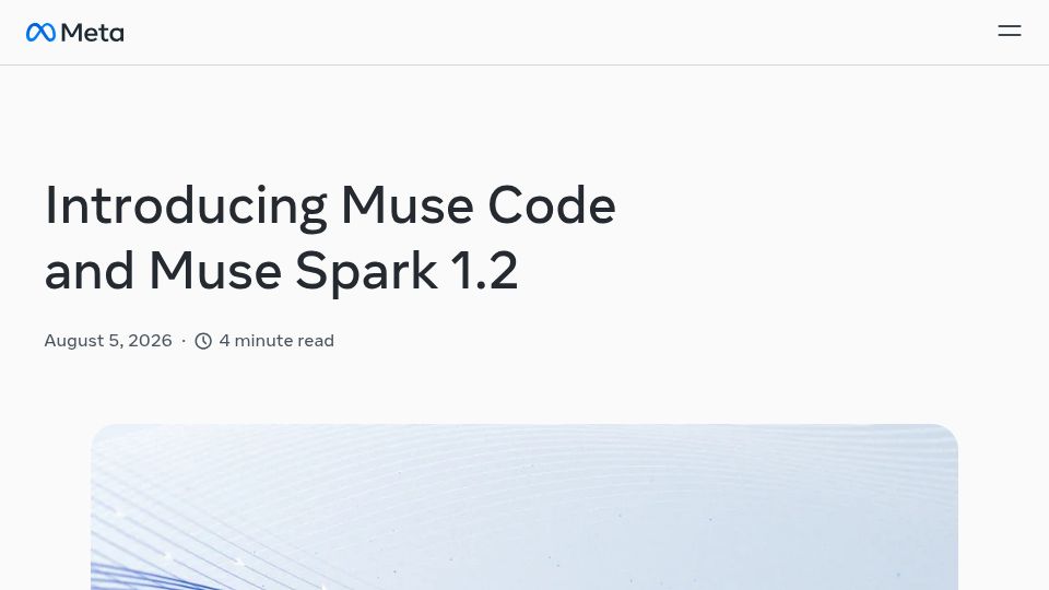 Screenshot of research.meta.ai: Muse Code and Muse Spark 1.2