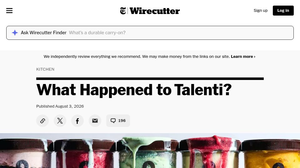 Screenshot of nytimes.com: What Happened to Talenti?