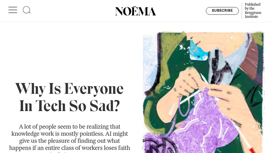 Screenshot of noemamag.com: What happens if an entire class of workers loses faith in their careers
