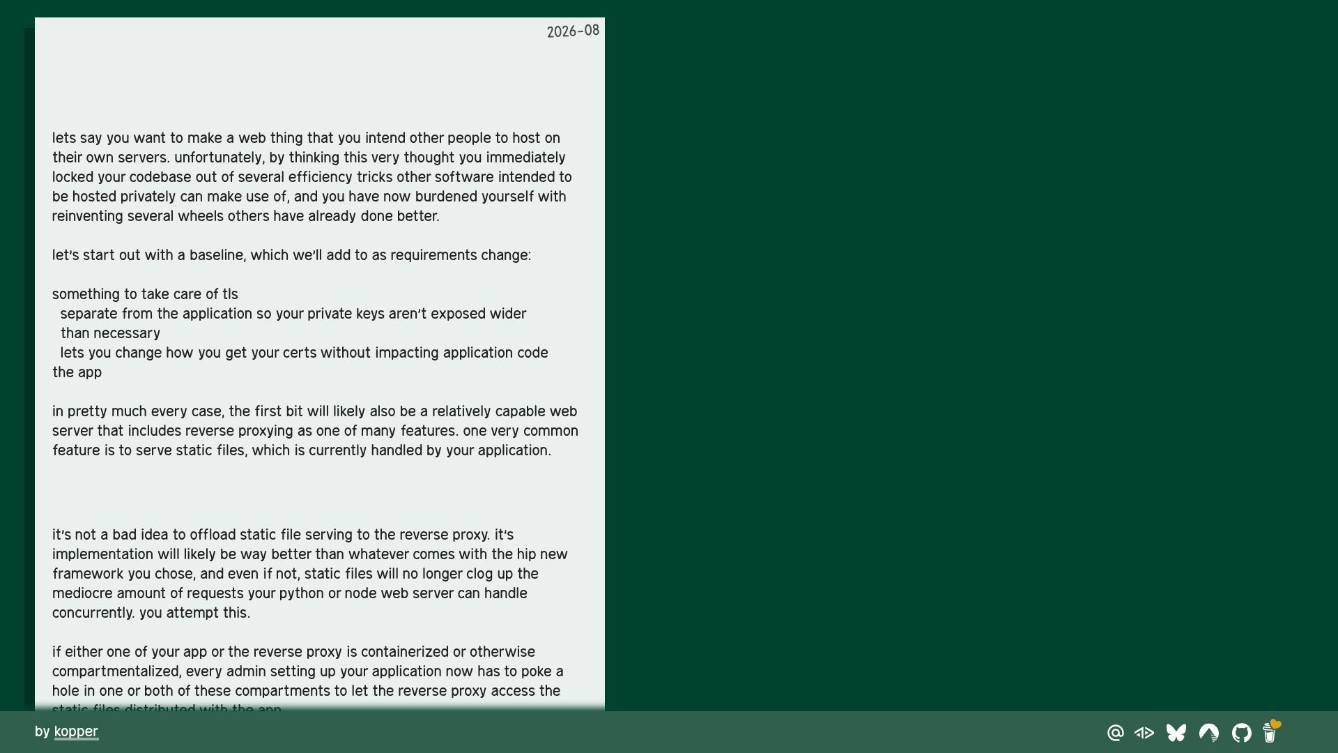Screenshot of w.on-t.work: The web server deployment model breaks at hobby scale
