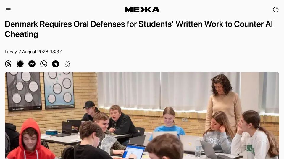Screenshot of mezha.net: Danish high schoolers will have to verbally defend written assignments