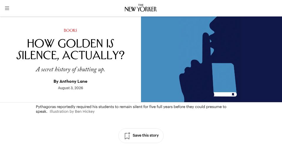 Screenshot of newyorker.com: How Golden Is Silence, Actually?