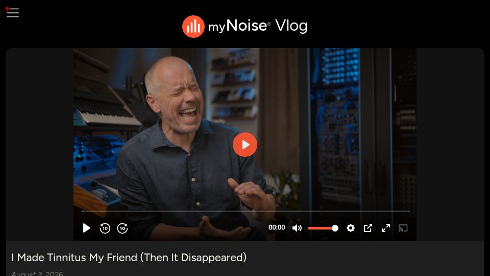 Screenshot of mynoise.net: I made tinnitus my friend, then it disappeared [video]