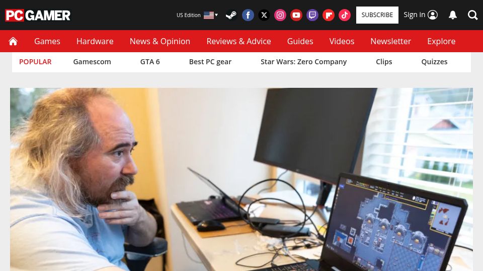 Screenshot of pcgamer.com: Dwarf Fortress' creator says the industry's in shambles over AI