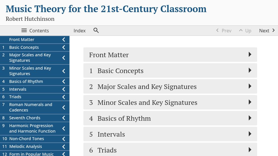 Screenshot of musictheory.pugetsound.edu: Music Theory for the 21st-Century Classroom