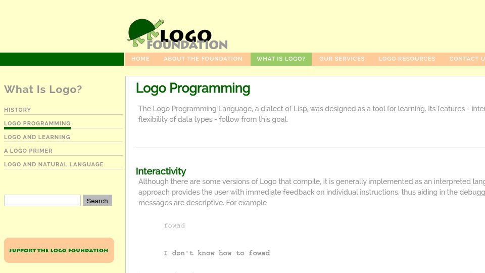 Screenshot of el.media.mit.edu: Logo Programming