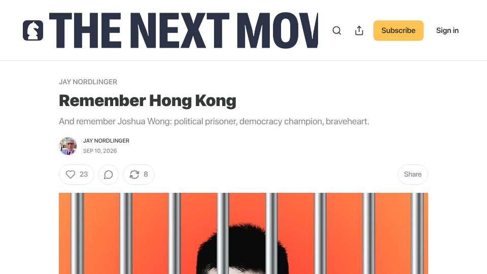 Screenshot of thenextmove.org: Remember Hong Kong