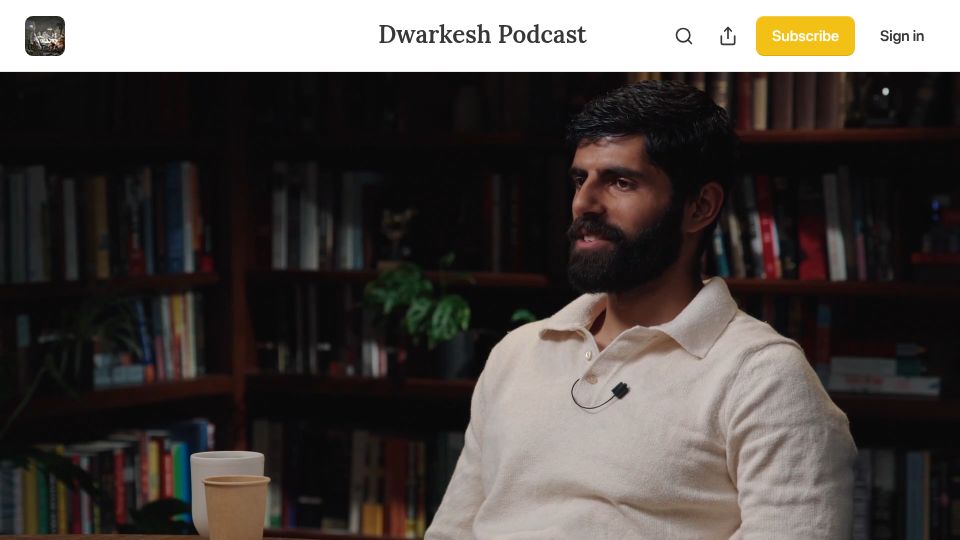 Screenshot of dwarkesh.com: AI researchers debate how close we are to recursive self-improvement