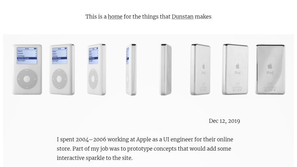 Screenshot of dunstanorchard.com: Apple iPod Engraver (2019)