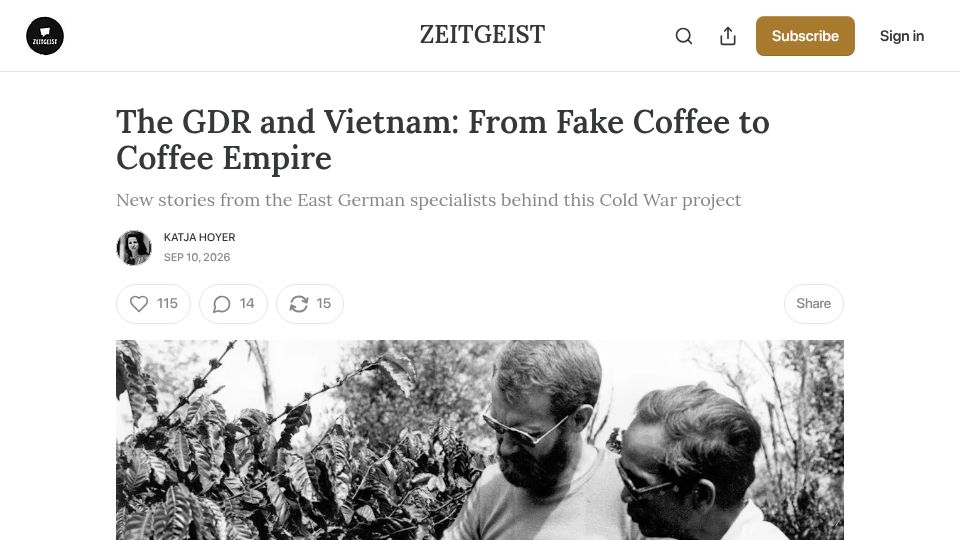 Screenshot of katjahoyer.uk: The GDR and Vietnam: From Fake Coffee to Coffee Empire