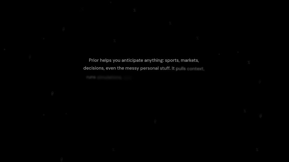 Screenshot of prior.chat: Predictive intelligence to anticipate anything.