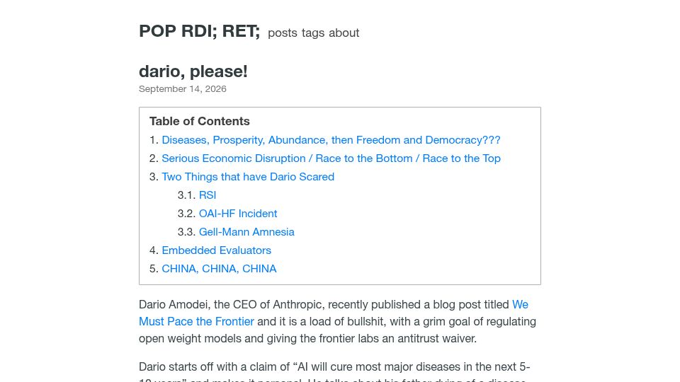 Screenshot of pop.rdi.sh: Dario, Please