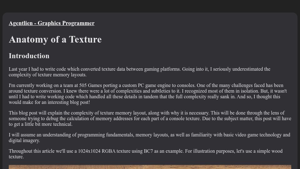 Screenshot of agentlien.github.io: Anatomy of a Texture
