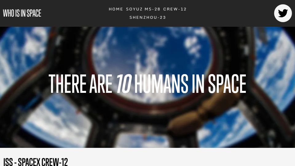 Screenshot of whoisinspace.com: Whoisinspace.com/