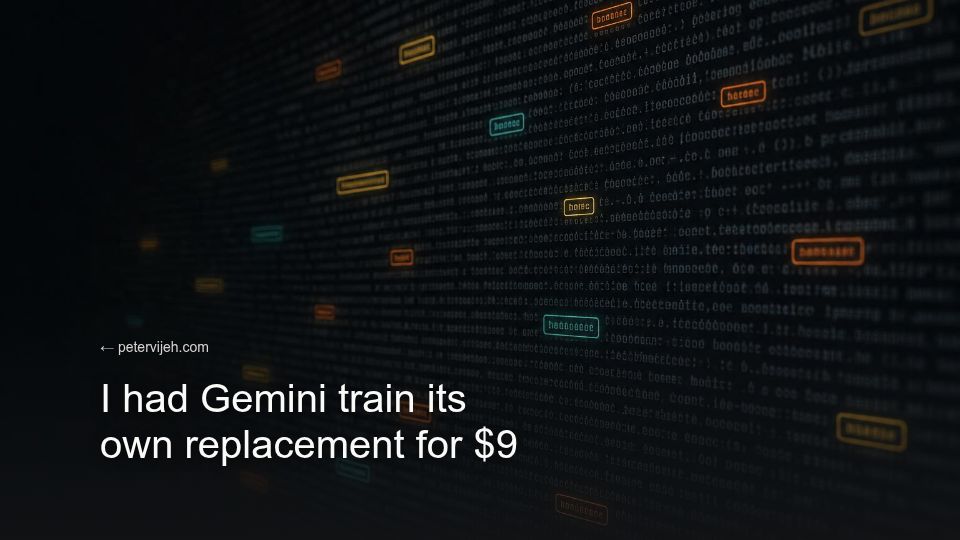 Screenshot of petervijeh.com: I had Gemini train its own replacement for $9
