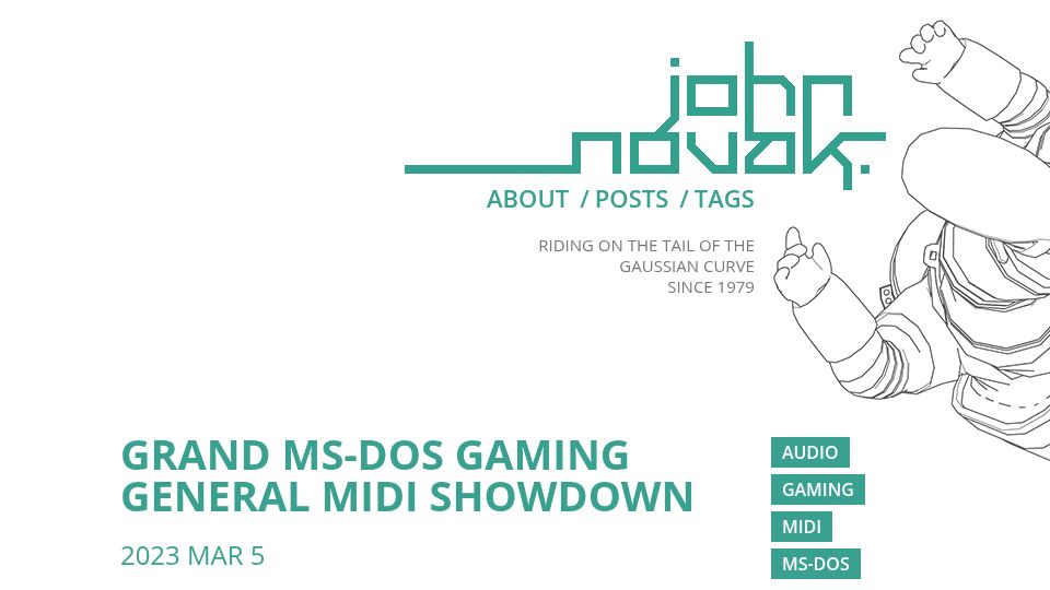 Screenshot of blog.johnnovak.net: Grand MS-DOS Gaming General MIDI Showdown