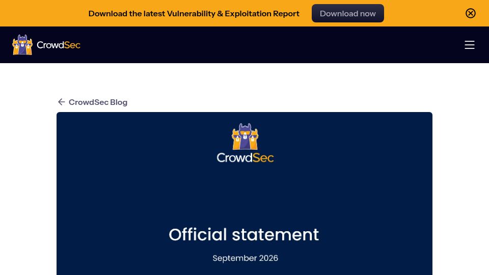 Screenshot of crowdsec.net: CrowdSec Source Code Leak