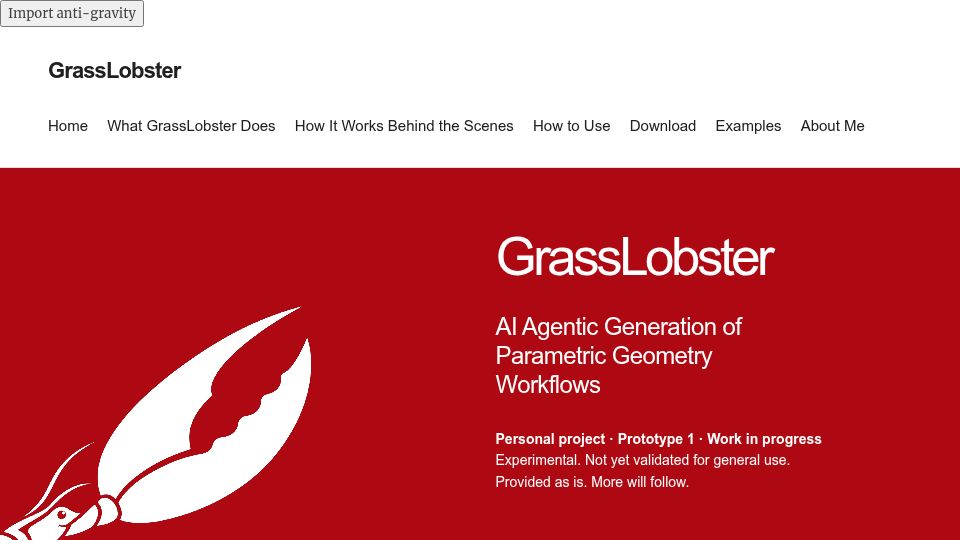 Screenshot of miro.vision: GrassLobster: AI Agentic Generation of Parametric Geometry Workflows