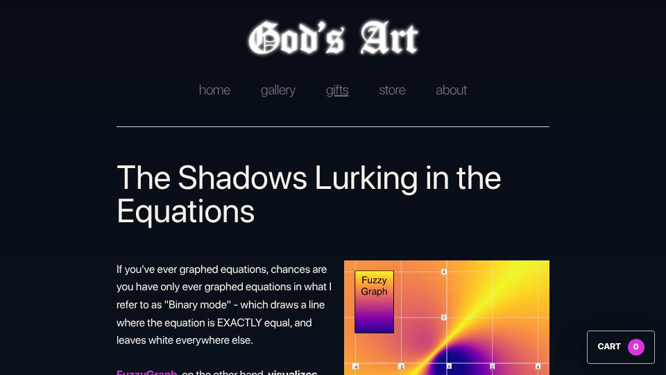 Screenshot of gods.art: The Shadows Lurking in the Equations – Underwater Islands