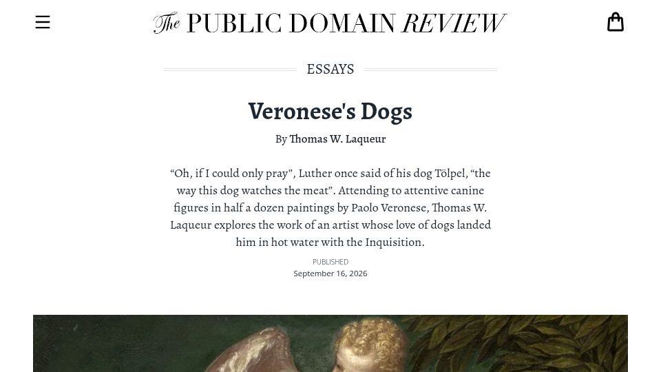 Screenshot of publicdomainreview.org: Veronese's Dogs
