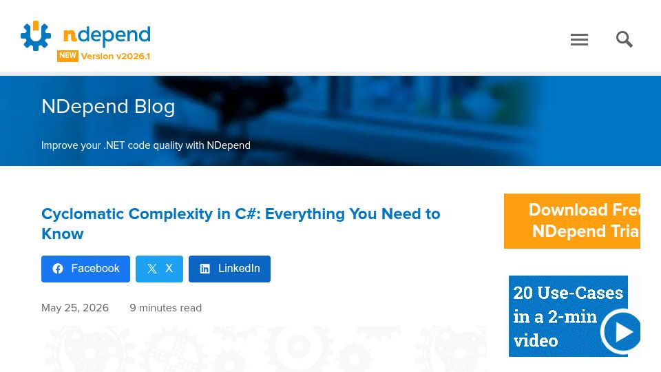 Screenshot of blog.ndepend.com: Cyclomatic Complexity in C#