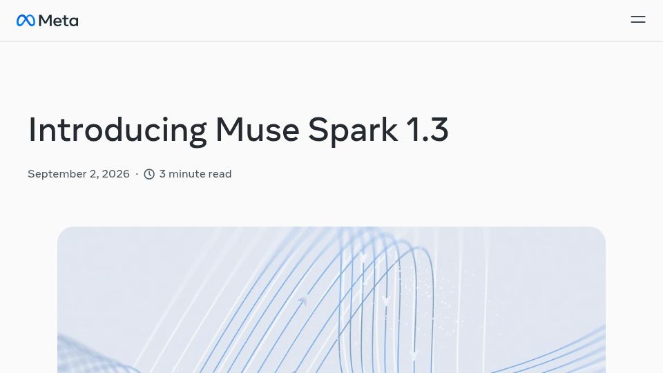 Screenshot of research.meta.ai: Introducing Muse Spark 1.3