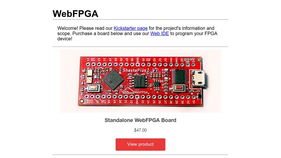 Screenshot of webfpga.io: WebFPGA (2019)