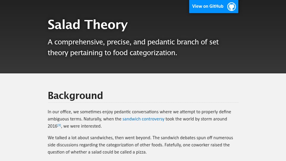 Screenshot of saladtheory.github.io: Salad Theory