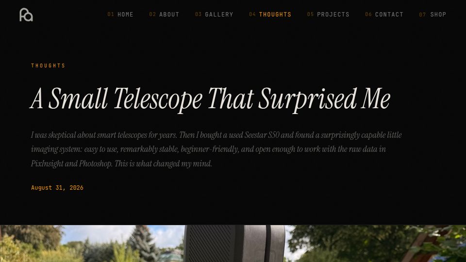 Screenshot of adfr.io: A Small Telescope That Surprised Me