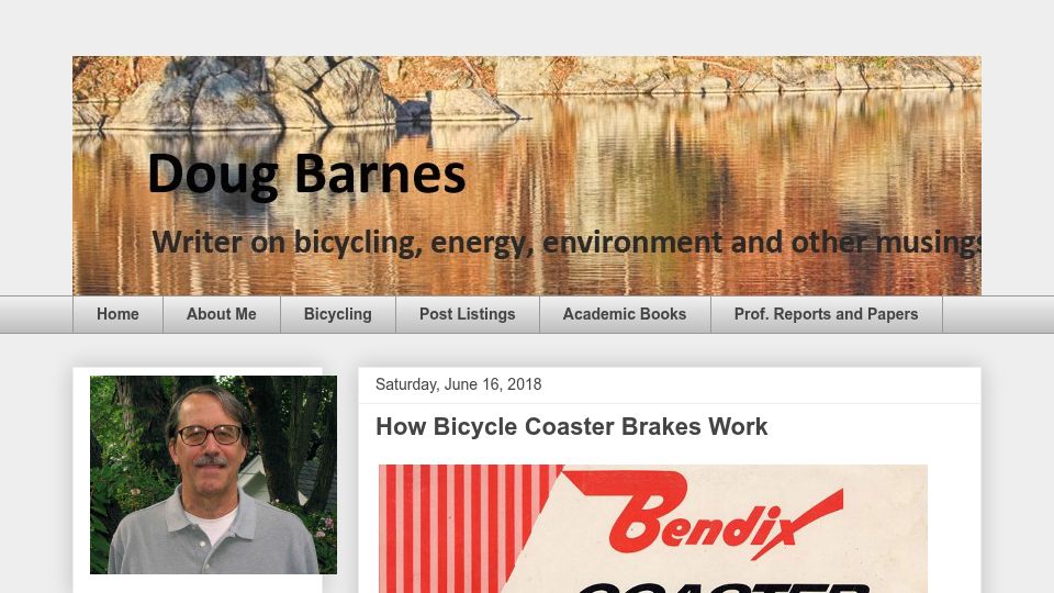 Screenshot of dougbarnesauthor.com: How bicycle coaster brakes work (2018)