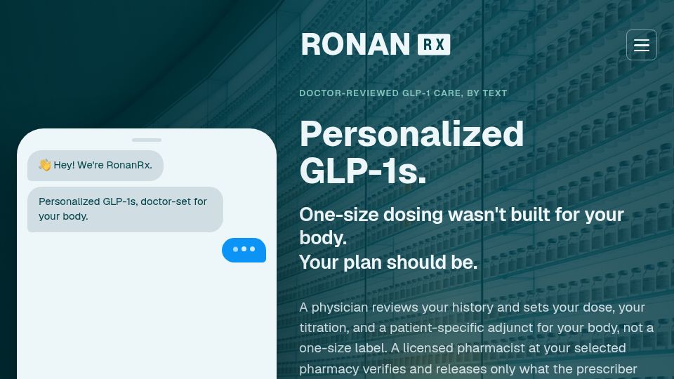 Screenshot of Hacker News post: Launch HN: RonanRX (YC S26) – Personalized Peptides and GLP-1s