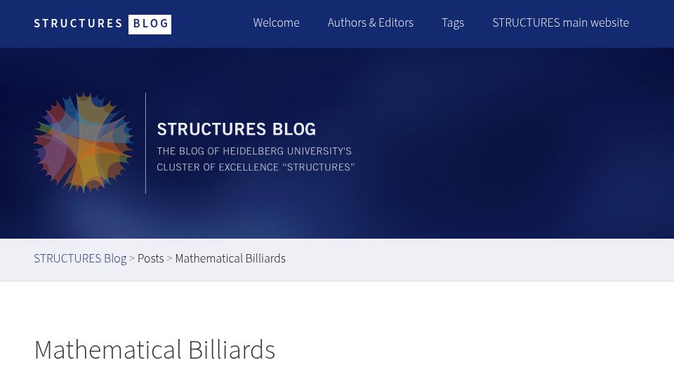 Screenshot of structures.uni-heidelberg.de: Mathematical Billiards (2024)